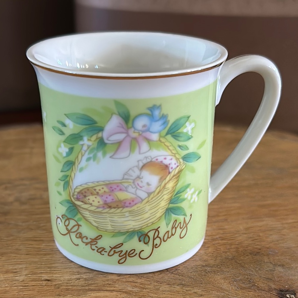 *Vintage* Porcelain Rock-a-bye Baby Mug Cup